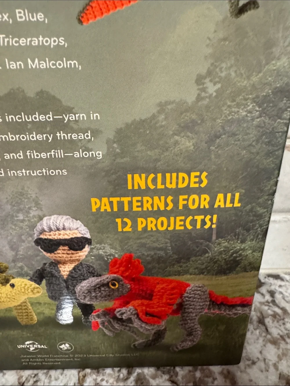 Jurassic World Crochet Kit — Beige/Brown Reptile Plush Crochet Set